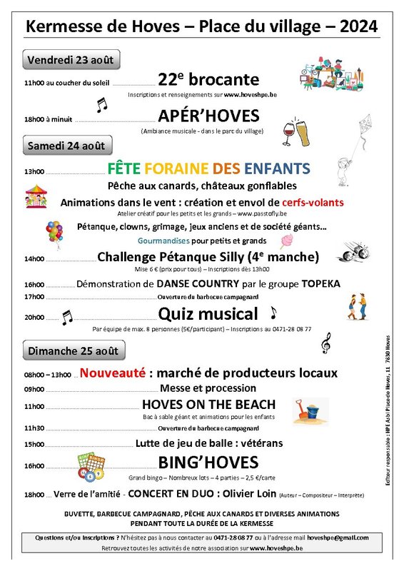 Loisirs Animation,Fête,..: Kermesse de Hoves - Hoves (Hainaut)