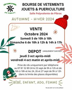 Expositions Bourse vtements, jouets puriculture - 5 6 octobre