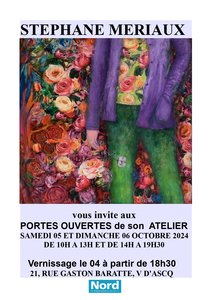 Stages,cours Portes ouvertes ateliers d artistes : Stphane Mriaux