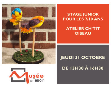 Stages,cours Stage Junior 7/10 : Atelier ch tit oiseau